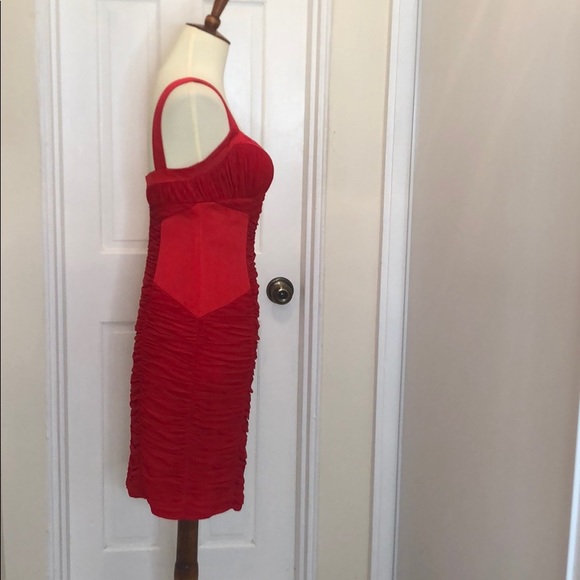 Aidan Mattox nite line red ruched dress - Picture 5 of 7